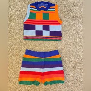 Colorful Two Piece Short Set